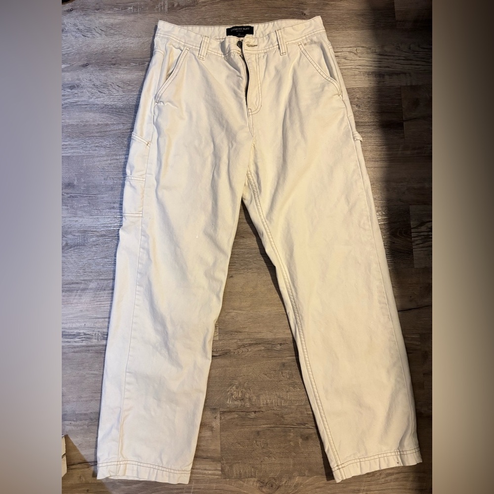 Cotton On Cream Cargo Pants Straight Leg